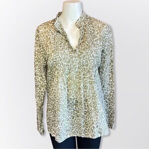 Micheal Kors long sleeve animal print top 10